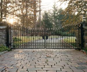 Custom wrought-iron automatic driveway gate