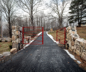 Modern metal automated driveway gates