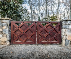 Vintage style wooden driveway gates